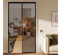 Mosquitera Magnética para Puerta 120 x 195 cm Antimosquito con Imanes Cierre Automático Cortina Hecha de Malla Mantiene El Aire Fresco para Puerta Del Balcón, Patio, Negro