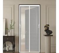Mosquitera Magnética para Puerta 120 x 195 cm Contra Respirable, con Imanes Cortina Mosquitera Magnética Fácil de Instalar, Antimosquitos, Malla Fina para Garaje O Patio, Blanco