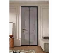 Mosquitera Magnética para Puerta 120 x 195 cm Contra Respirable, con Imanes Cortinas Mosquiteras Fácil de Instalar, Antimosquitos, Malla Fina para Puerta Doble Balcón, Negro