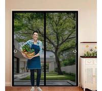 Mosquitera Magnética para Puerta 125 x 200 cm Cierre Automático, sin Taladrar Cortina Mosquitera Exterior Fácil de Instalar, Antimosquitos, Malla Fina Corredera de Patio, Negro