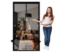Mosquitera Magnética para Puerta 130 x 130 cm con Imanes, Cierra Automáticamente Cortinas Mosquiteras Fácil de Instalar, Antimosquitos, Malla Fina Adiós a Los Mosquitos, Negro