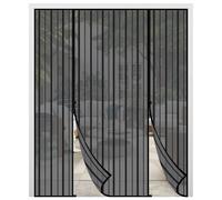 Mosquitera magnética para puerta, 188 x 206 cm, mosquitera para puerta doble, sin necesidad de taladrar, protección contra insectos para puerta corredera de balcón, resistente a roturas, imanes