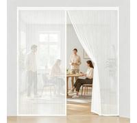 Mosquitera Magnética para Puerta 230 x 210 cm Mantiene El Aire Fresco Dentro y Los Bichos Fuera Cortinas Mosquiteras para Puertas para Puertas de Salón Balcón Corredor, Blanco