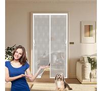 Mosquitera Magnética para Puerta 55 x 130 cm Contra Respirable, con Imanes Mosquiteras para Puertas Anti-Insectos, Resistente, Fácil Instalación Corredera de Patio, Blanco