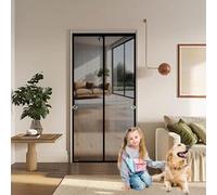 Mosquitera Magnética para Puerta 60 x 115 cm Cierre Automático, sin Taladrar Cortina Mosquitera Exterior Fácil de Instalar, Antimosquitos, Malla Fina para Garaje O Patio, Negro