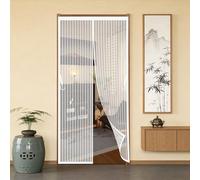 Mosquitera Magnética para Puerta 75 x 115 cm Antimosquito con Imanes Cierre Automático Cortina Hecha de Malla Mantiene El Aire Fresco para Puerta Del Balcón, Patio, Blanco