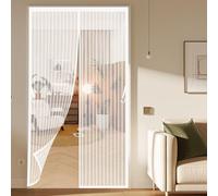 Mosquitera Magnética para Puerta 80 x 120 cm Antimosquito con Imanes Cierre Automático Cortina Hecha de Malla Mantiene El Aire Fresco para Puerta Del Balcón, Patio, Blanco