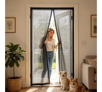 Mosquitera Magnética para Puerta 90 x 190 cm Evita El Paso de Insectos, para Dejar Pasar El Aire Cortina de Puerta Mosquitera para Puertas Del Balcón, Patio, Negro