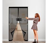 Mosquitera Magnetica para Puerta 97 x 211 cm sin Taladrar Cortina Mosquitera Exterior Cierre Automático Puerta de Malla Magnética para Correderas, Garaje O Patio, Negro