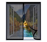 Mosquitera Magnética para Puerta Corrediza 50 x 130 cm Fácil Instalación sin Taladrar, Fácil de Limpiar Pegajoso Cortina Pantalla para Todas Las Ventanas, Negro