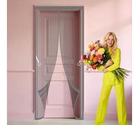 Mosquitera Magnética para Puerta de Balcón 94 x 267 cm Se Cierra Automáticamente Cortina Mosquitera Resistente a La Rotura para Balcón Puerta Corredera de Patio, Gris