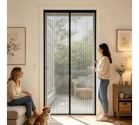 Mosquitera Magnética para Puertas 76 x 195 cm Cierre Automático Transpirables, Antimosquitos Cortinas Mosquiteras para Puertas para de Salón Balcón Corredor, Negro