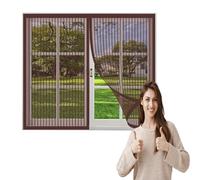 Mosquitera Magnética para Ventana 110 x 130 cm Instalación Fácil sin Taladrar Mosquitera Magnética con Imanes Fácil de Limpiar para Ventana Autoadhesiva Ventanas, Marrón