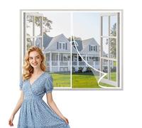 Mosquitera Magnética para Ventana 120x195cm Puerta de Malla Magnética Mosquitera Magnético para Puertas Ventanas Fácil de Instalar sin Taladrar para Puertas de Balcón Sótano y Patio Blanco