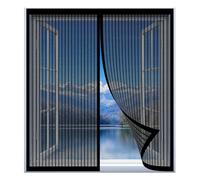 Mosquitera Magnetica para Ventana Corredera 95 x 125 cm Fácil Instalación sin Taladrar, Fácil de Limpiar Antimoscas Tela Mosquitera con Imanes para Todas Las Ventanas, Negro