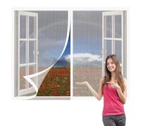 Mosquitera Magnética para Ventanas 110 x 150 cm Protección Contra Mosquitos y Moscas Cortinas Mosquitera Ventana Fácil de Limpiar para Todas Las Ventanas, Blanco