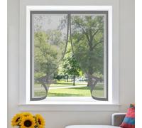Mosquitera Magnética para Ventanas 110 x 150 cm sin Taladrar Ni Atornillar Mosquiteras Fácil de Limpiar para Ventana de Bricolaje para Caseras Oficina, Gris