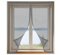 Mosquitera Magnética para Ventanas 110 x 160 cm Imanes Se Cierran Automáticamente Mosquitera Magnética Ventanas Fácil de Limpiar Adecuada para Decoración Del Hogar, Gris