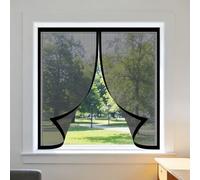 Mosquitera Magnética para Ventanas 130 x 130 cm sin Taladrar Ni Atornillar Mosquitera Ventana Malla Contra Insectos Lavables para Ventanasde Balcón, Ventanasde Patio, Sala, Negro