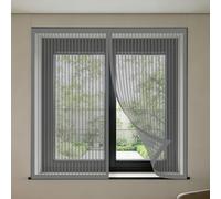 Mosquitera Magnética para Ventanas 130 x 135 cm sin Taladrar Ni Atornillar Mosquitera Ventanas Adhesiva Lavables para Exterior Jardín Balcón Salón Casa Tienda, Gris