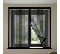 Mosquitera Magnética para Ventanas 130 x 135 cm sin Taladrar Ni Atornillar Mosquitera Ventanas Adhesiva Lavables para Exterior Jardín Balcón Salón Casa Tienda, Negro