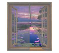 Mosquitera Magnética para Ventanas 40 x 125 cm Fácil Instalación sin Taladrar, Fácil de Limpiar Cortinas Magneticas con Cierre Automático para Todas Las Ventanas, Gris