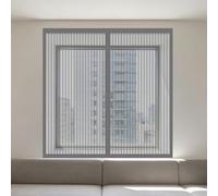 Mosquitera Magnética para Ventanas 60 x 65 cm sin Taladrar Ni Atornillar Ajustable Mosquitera Ventana Magnetica Lavables para Ventana de Bricolaje para Caseras Oficina, Gris