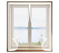 Mosquitera Magnética para Ventanas 80 x 145 cm Imanes Se Cierran Automáticamente Mosquitera Magnética Ventanas Fácil de Limpiar Adecuada para Decoración Del Hogar, Blanco
