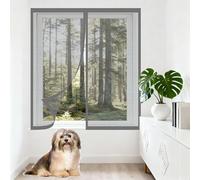 Mosquitera Magnética para Ventanas 85 x 145 cm sin Taladrar Ni Atornillar Mosquitera sin Taladrar Lavables Adecuada para Decoración Del Hogar, Gris