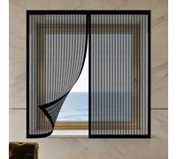 Mosquitera Magnética para Ventanas 90 x 110 cm Protección Contra Mosquitos y Moscas Mosquitera Magnética Ventana Lavables para Balcón Corredera Terraza, Negro