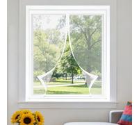 Mosquitera Magnética para Ventanas 90 x 110 cm sin Taladrar Ni Atornillar Mosquiteras Fácil de Limpiar para Ventana de Bricolaje para Caseras Oficina, Blanco