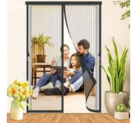Mosquitera magnética Unyqoos® de 140 x 210 cm, color . Se cierra automáticamente, fabricada en fibra de vidrio, con 32 imanes. Ideal para puertas y ventanas. Incluye cinta de velcro y tacos de fijació