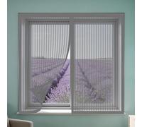 Mosquitera Magnetica Ventana 100 x 115 cm sin Taladrar Ni Atornillar Mosquitera sin Taladrar Fácil de Ensamblar Autoadhesivo para Ventanasde Balcón, Ventanasde Patio, Sala, Gris