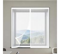 Mosquitera Magnetica Ventana 100 x 170 cm sin Taladrar Ni Atornillar Mosquitera Ventanas Adhesiva Lavables para Balcón Corredera Terraza, Blanco