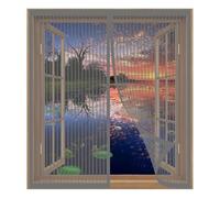 Mosquitera Magnetica Ventana 105 x 115 cm Fácil Instalación sin Taladrar, Fácil de Limpiar Mosquitera Cortina Puerta Magnetica para Todas Las Ventanas, Gris