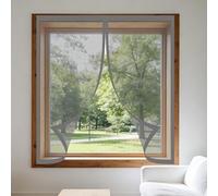 Mosquitera Magnetica Ventana 105 x 115 cm Protección Contra Mosquitos y Moscas Mosquitera Ventana Mosquiteras Fácil de Ensamblar Autoadhesivo para Balcón Corredera Terraza, Gris