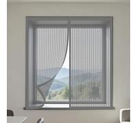 Mosquitera Magnetica Ventana 110 x 145 cm sin Taladrar Ni Atornillar Mosquitera Ventanas Adhesiva Lavables para Balcón Corredera Terraza, Gris