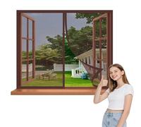 Mosquitera Magnética Ventana 110 x 150 cm Protección Anti-Mosquitos Cortina Mosquitera Magnética Cierre Magnético Automático para Ventana Autoadhesiva Ventanas, Marrón