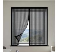 Mosquitera Magnetica Ventana 110 x 150 cm sin Taladrar Ni Atornillar Mosquitera Ventanas Adhesiva Lavables para Balcón Corredera Terraza, Negro