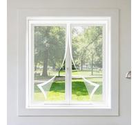 Mosquitera Magnetica Ventana 125 x 125 cm Imanes Se Cierran Automáticamente Mosquiteras Fácil de Ensamblar Autoadhesivo para Ventanasde Balcón, Ventanasde Patio, Sala, Blanco