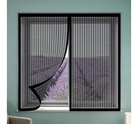 Mosquitera Magnetica Ventana 125 x 165 cm sin Taladrar Ni Atornillar Mosquitera sin Taladrar Fácil de Ensamblar Autoadhesivo para Ventanasde Balcón, Ventanasde Patio, Sala, Negro