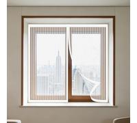 Mosquitera Magnetica Ventana 50 x 115 cm sin Taladrar Ni Atornillar Ventana Contra Insectos y Moscas Fácil Instalación, Sin Taladrar Ni Atornillar para Todas Las Ventanas, Blanco