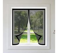 Mosquitera Magnetica Ventana 50 x 120 cm Imanes Se Cierran Automáticamente Mosquiteras Fácil de Ensamblar Autoadhesivo para Ventanasde Balcón, Ventanasde Patio, Sala, Negro