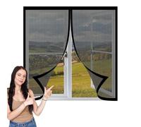 Mosquitera Magnetica Ventana 50 x 120 cm Mantiene Insectos, Moscas y Mosquitos Fuera Mosquitera Ajustable Ventanas Fácil de Ensamblar Autoadhesivo para Todas Las Ventanas, Negro