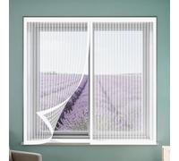 Mosquitera Magnetica Ventana 60 x 120 cm sin Taladrar Ni Atornillar Mosquitera sin Taladrar Fácil de Ensamblar Autoadhesivo para Ventanasde Balcón, Ventanasde Patio, Sala, Blanco