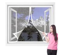 Mosquitera Magnetica Ventana 60 x 120 cm sin Taladrar Ni Atornillar Mosquitera sin Taladrar Fácil Instalación Adhesiva para Todas Las Ventanas, Blanco