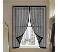 Mosquitera Magnetica Ventana 75 x 130 cm Mantiene Insectos, Moscas y Mosquitos Fuera Mosquiteras Fácil de Ensamblar Autoadhesivo para Todas Las Ventanas, Negro