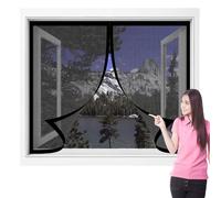 Mosquitera Magnetica Ventana 80 x 110 cm sin Taladrar Ni Atornillar Mosquitera sin Taladrar Fácil Instalación Adhesiva para Todas Las Ventanas, Negro