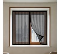 Mosquitera Magnetica Ventana 80 x 145 cm sin Taladrar Ni Atornillar Ventana Contra Insectos y Moscas Fácil Instalación, Sin Taladrar Ni Atornillar para Todas Las Ventanas, Negro