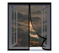 Mosquitera Magnetica Ventana 90 x 110 cm Fácil Instalación sin Taladrar, Fácil de Limpiar Mosquiteras con Imán para Ventana Abatible para Todas Las Ventanas, Negro